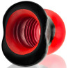 Oxballs Plug Tunnel Super Max Pighole XXXL Noir-Rouge 15 x 11.5cm